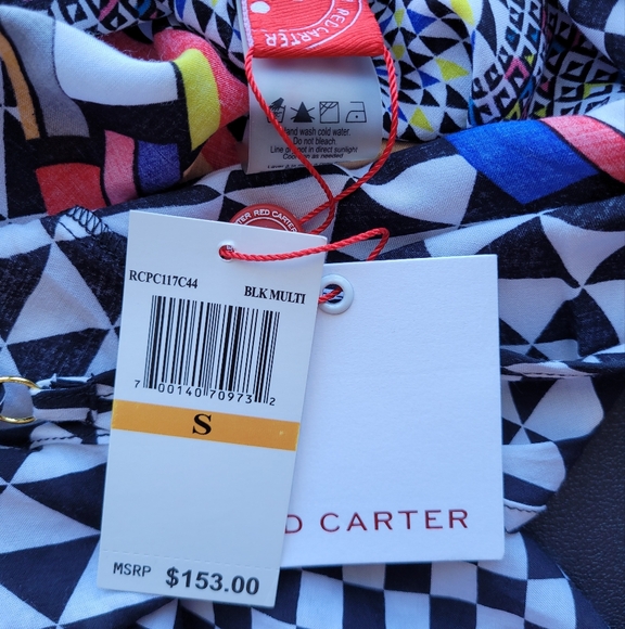 Red Carter Geo Print Coverup Dress, BNWT, size S - Picture 7 of 8